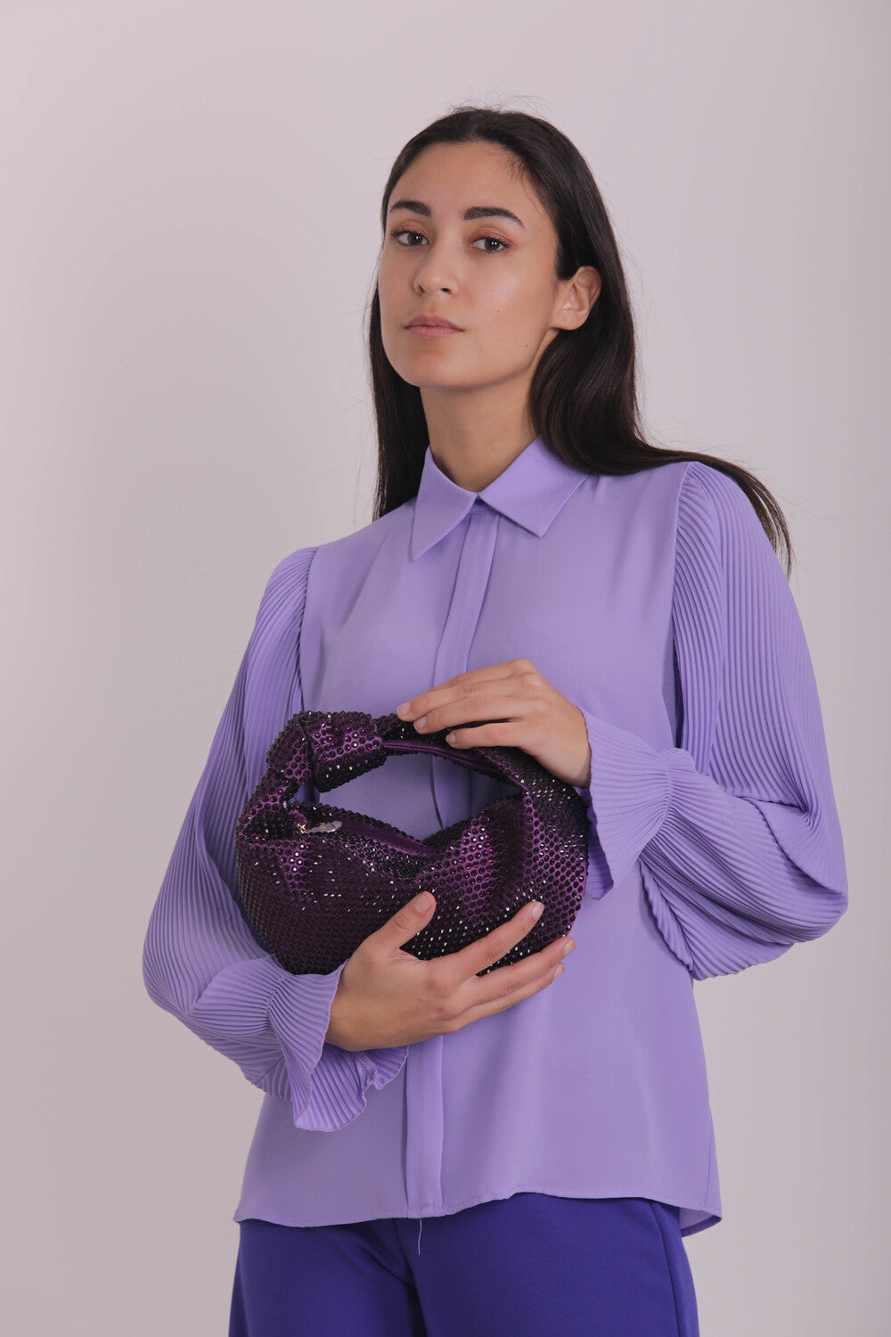 BLUSA CON MANICHE PLISSE