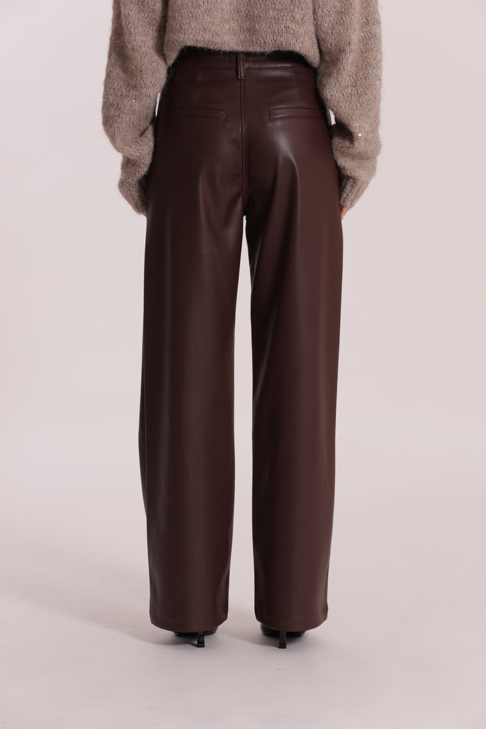 JEANS WIDE LEG SIMIL PELLE