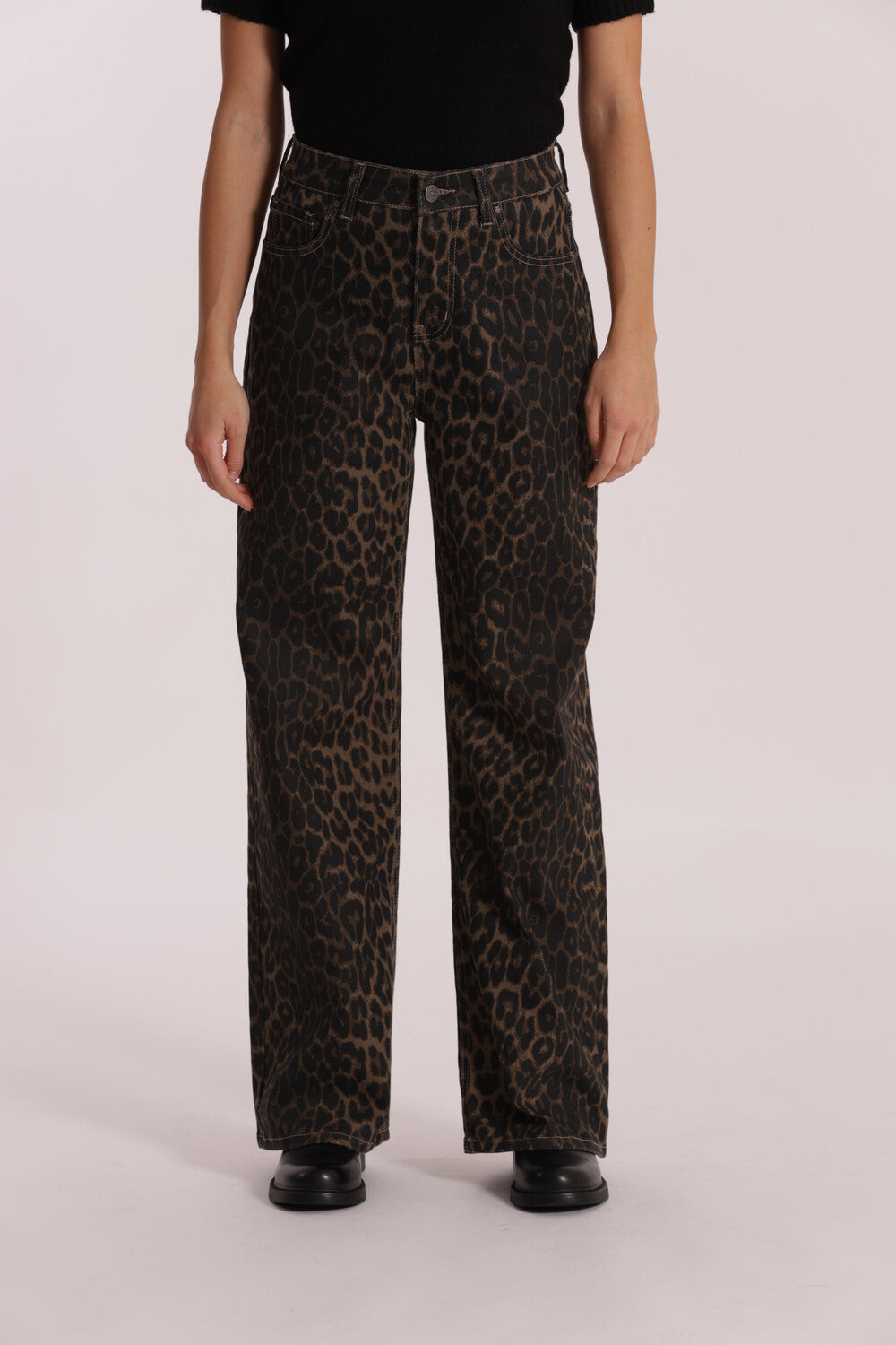 JEANS WIDE LEG LEOPARDATO
