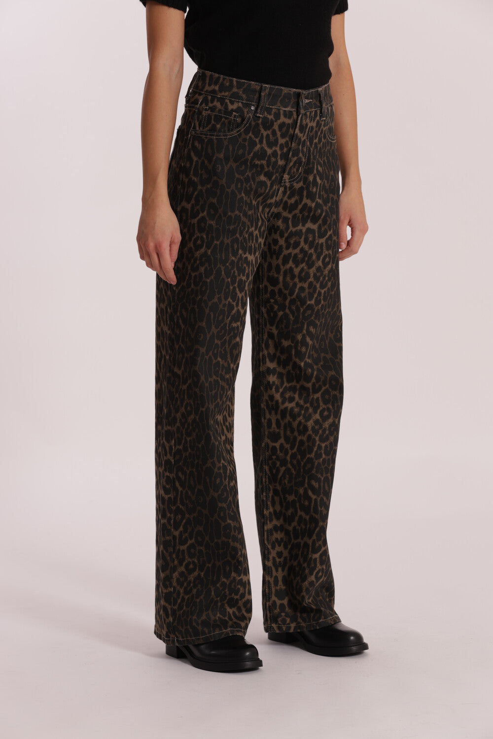 JEANS WIDE LEG LEOPARDATO
