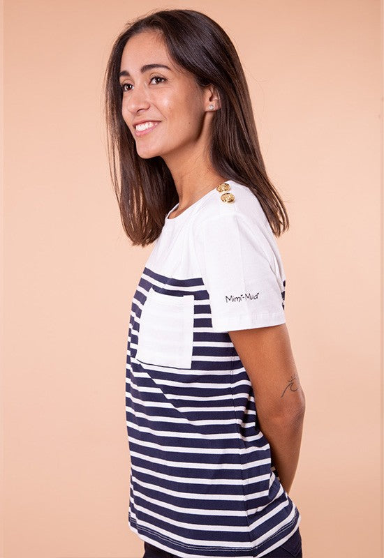 T-SHIRT A RIGHE CON BOTT. MARINIERE