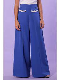 PANTALONE PALAZZO CON TASCHE BICOLOR